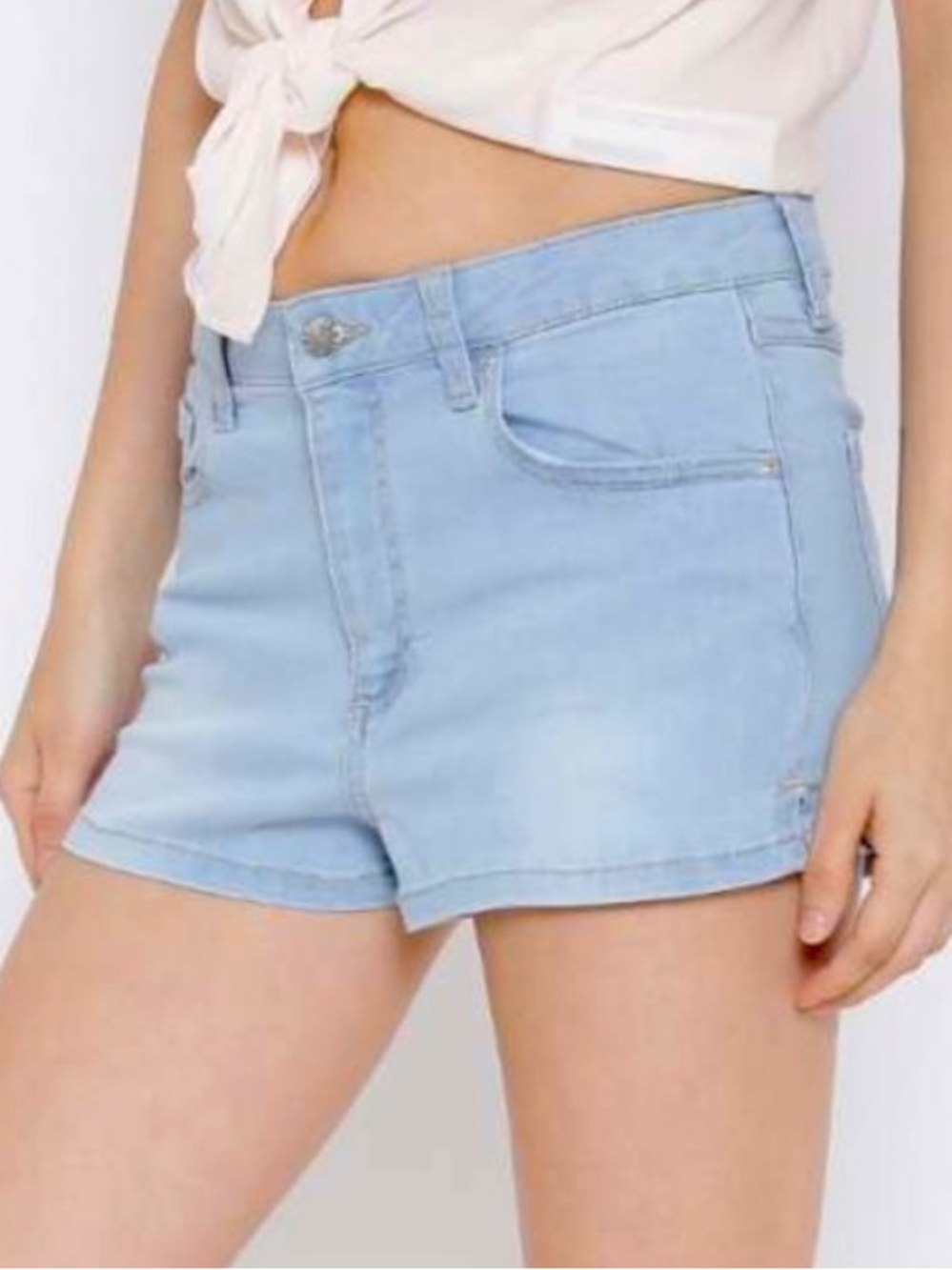 Forever 21 Light Wash Jean Shorts Size L NWT baggy Y2K Cute Denim Summer large